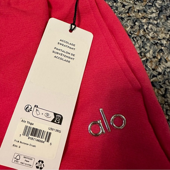 NWT ALO YOGA Accolade Crew Neck Pullover Pink Summer Crush - Picture 3 of 6